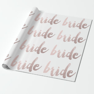 moderne elegante heldere namaak rozen goud "bruid" cadeaupapier