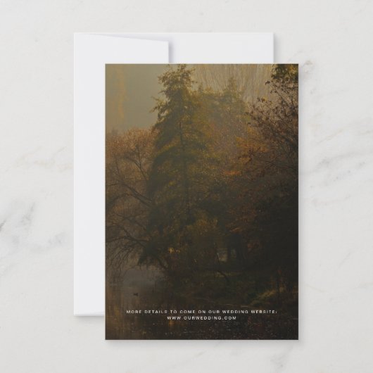 Moderne Elegante Herfst Rustieke bruiloft Save The Date (Achterkant)