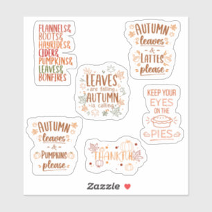 Moderne & Elegante Herfst Thema Quotes Sticker