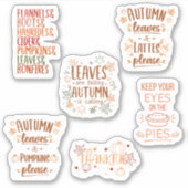 Moderne & Elegante Herfst Thema Quotes Sticker (Voorkant)