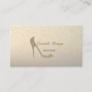Moderne Elegante Hoge Hak, Gouden Confetti Visitekaartje
