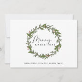 MODERNE ELEGANTE HOLLY BERRY KRANS VROLIJK KERST FEESTDAGENKAART (Voorkant)