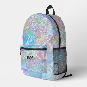 Moderne elegante holografische glitter iriserend b bedrukte rugzak