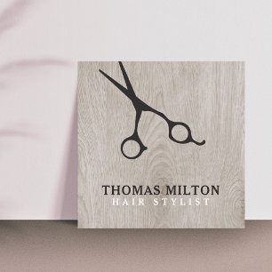 Moderne Elegante Houten Zwarte Schaarkapsalon Styl Vierkante Visitekaartje
