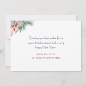 Moderne Elegante Husky Hond Vrolijk Kerstbedrijf Feestdagenkaart (Achterkant)