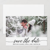 Moderne elegante kalligrafie Bewaar de datum Kaart (Voorkant / Achterkant)