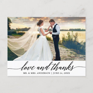 Moderne Elegante Kalligrafie Huwelijk Liefde en Da Briefkaart