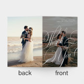 Moderne elegante kalligrafie script 8 foto bruilof bedankkaart