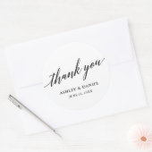 Moderne Elegante Kalligrafie Script Bruiloft Ronde Sticker (Envelop)