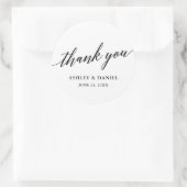 Moderne Elegante Kalligrafie Script Bruiloft Ronde Sticker (Tas)