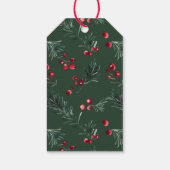 Moderne Elegante Kerst Waterverf Forest Green Cadeaulabel (Achterkant)