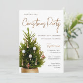 Moderne elegante kerstboom party kaart (Staand voorkant)