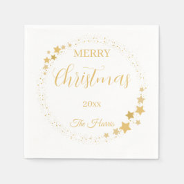 Moderne elegante kerstgouden sterren servet