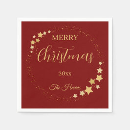 Moderne elegante kerstgouden sterren servet