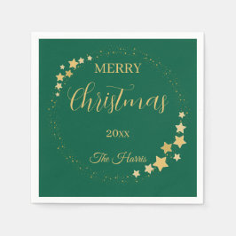 Moderne elegante kerstgouden sterren servet