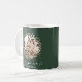 Moderne elegante kerstkrans koffiemok (Voorkant links)
