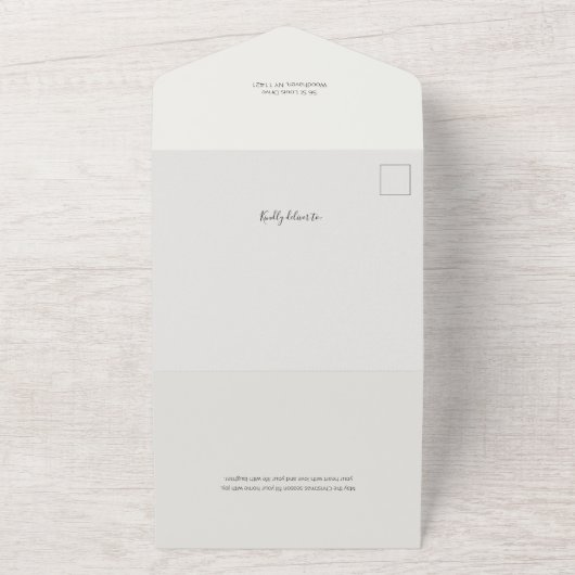 Moderne Elegante Kerstvreugde Script Foto All In One Uitnodiging (Buitenkant)