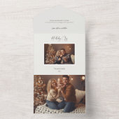 Moderne Elegante Kerstvreugde Script Foto All In One Uitnodiging (Binnen)