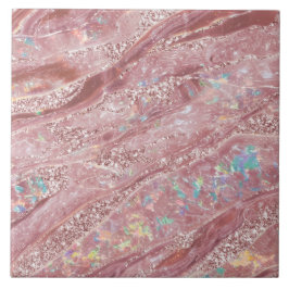    Moderne Elegante Klasse Marmer Roze Glitter Tegeltje