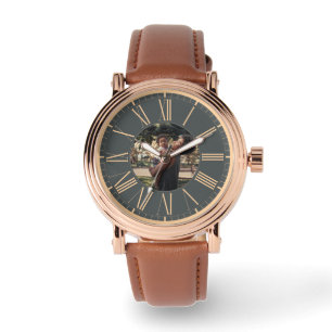 Moderne Elegante Klassieke Fotopop Vaderdag Horloge