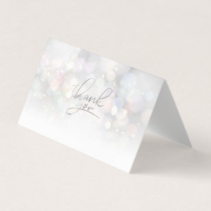 Moderne Elegante Kleurrijke Bokeh Dankkaart Visitekaartjes