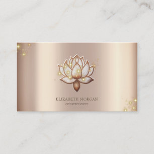 Moderne Elegante Koele Glans Bruine Lotus Visitekaartje