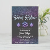 Moderne elegante koele winter sneeuwvlokken zoet 1 kaart (Staand voorkant)
