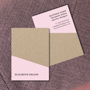 Moderne Elegante Kraftpapier Roos Interieurontwerp Visitekaartje