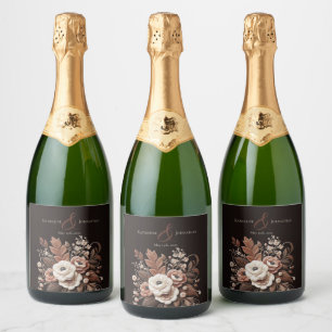 Moderne Elegante Landelijke Westerse - Bloemig Sparkling Wijnetiket