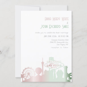 Moderne elegante Las Vegas City Skyline uitnodigin Kaart