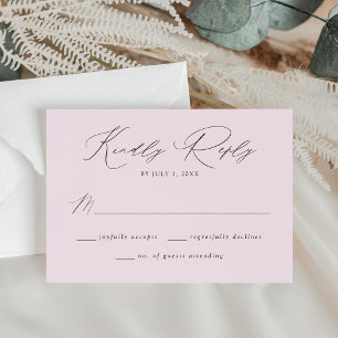 Moderne Elegante Lavendel Bruiloft RSVP Kaartje
