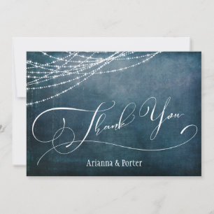 Moderne Elegante Lettertypes & Lichten Turquoise V Bedankkaart
