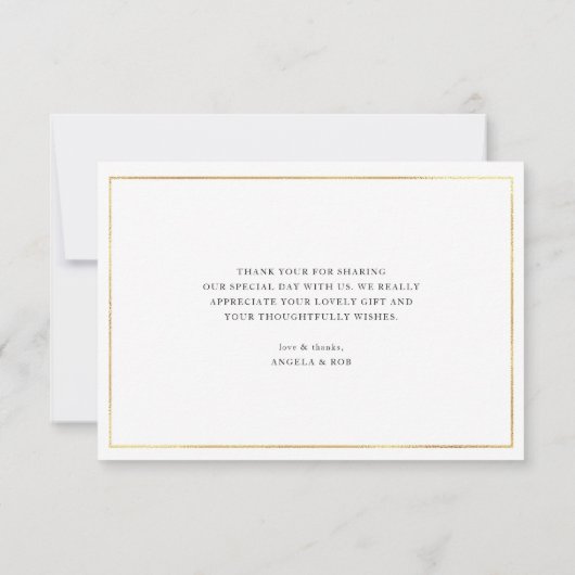 moderne élégante lettrage mariage merci (Dos)