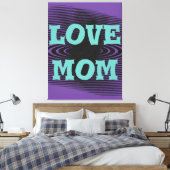 Moderne elegante lichtgroene, zwarte, paarse vormg canvas afdruk (Insitu (Slaapkamer))