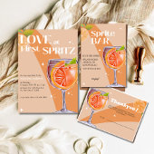 Moderne Elegante Liefde bij Eerste Spritz Vrijgeze Kaart