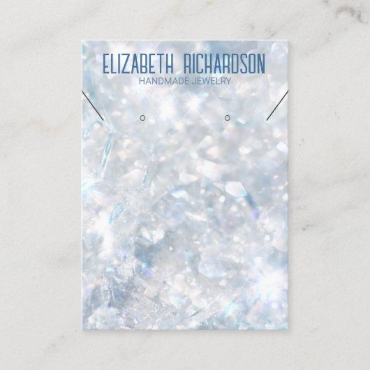 Moderne Elegante Luxe Kristallen Sieraden Display Visitekaartje (Voorkant)