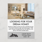 Moderne Elegante makelaar gepersonaliseerd Briefkaart (Voorkant)