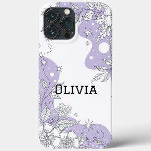 Moderne elegante malse simpele bloemen iPhone 13 pro max hoesje