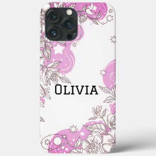 Moderne elegante malse simpele bloemen iPhone 13 pro max hoesje