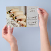 moderne elegante manicure nagels nagel salon flyer (Hand)