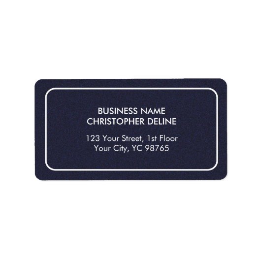 Moderne Elegante Mannelijke Textuur Blauw Wit Etiket (Voorkant)