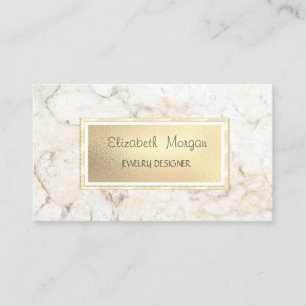 Moderne Elegante Marmer, Gouden Frame Sieraden Ont Visitekaartje