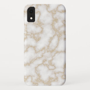 Moderne elegante marmeren namaak goud glitters iPhone XR hoesje