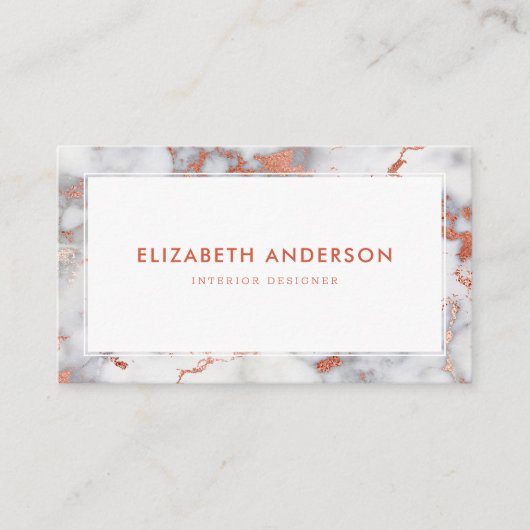 Moderne Elegante Marmeren Professioneel Visitekaartje (Voorkant)