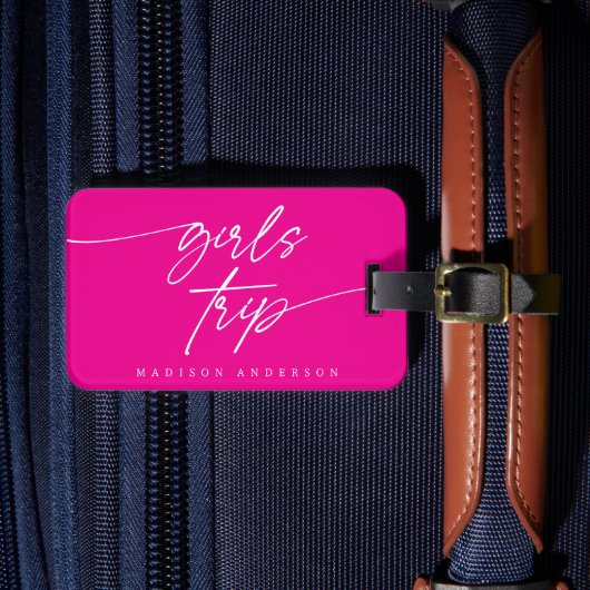 Moderne Elegante Meisjes Trip Script Typografie |  Bagagelabel (Voorkant Insitu 4)