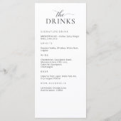 Moderne Elegante Menu- en Drankkaart Menu (Achterkant)