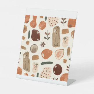 Moderne Elegante Minimaal Boho Kunst Design Reclamebord Met Voetstuk