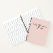 Moderne Elegante Minimal Pastel Roze Zwangerschap Notitieboek (Binnen)