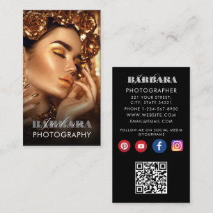 Moderne elegante minimale eenvoudige fotografie QR Visitekaartje
