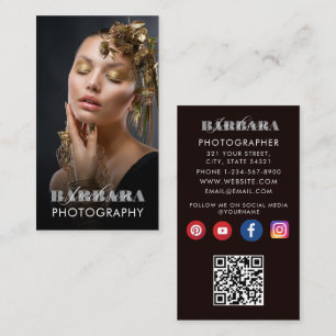 Moderne elegante minimale eenvoudige fotografie QR Visitekaartje